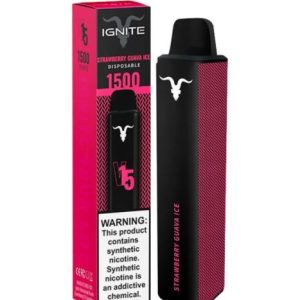 Pod Descartável - Ignite - Strawberry Guava Ice – V15 – 1500 Puff