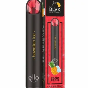 Hawaiian Ice - BLVK - Ello - 2500 Puffs - 50MG + Nikbar - 600 Puffs - Pod Descartável
