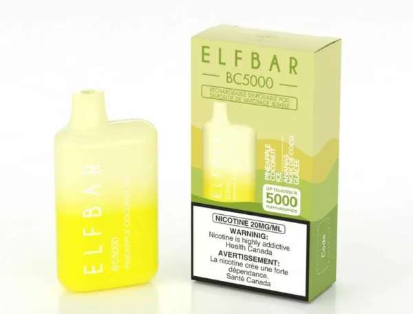 Abacaxi com Coco Ice - BC5000 - 5000 Puffs - Elfbar