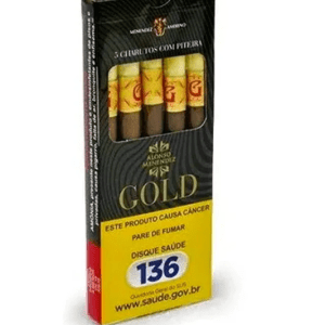 Cigarrilha - Alonso Menendez - Gold com Piteira - Pacote com 5