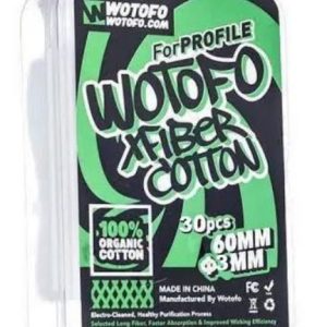 Algodão - XFiber Cotton Organic - For Wire Coil - 3mm - 30pcs - Wotofo