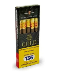 Cigarrilha – Alonso Menendez – Gold com Piteira – Pacote com 5