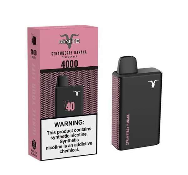 Strawberry Banana – V40 – 4000 Puffs – Ignite – Pod Descartável