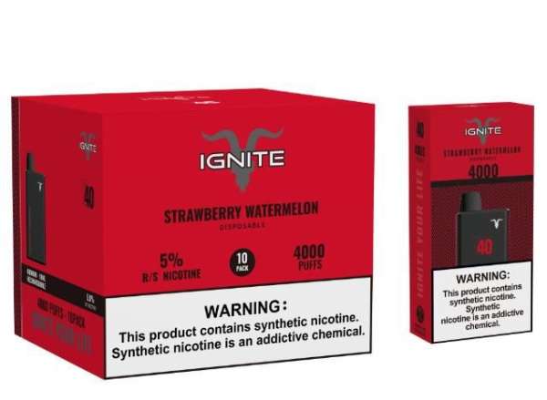 Strawberry Watermelon – V40 – 4000 Puffs – Ignite – Pod Descartável - Imagem 3