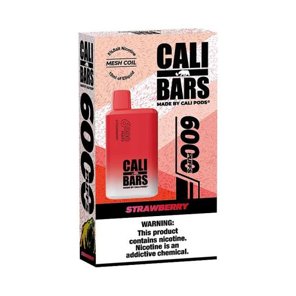 Strawberry V2 6000 Puffs - Cali Bars