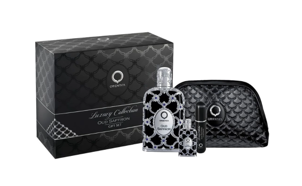 KIT PERFUME ORIENTICA - OUD SAFFRON GIFT SET  EDP 80ml + MINIATURA 7,5ml + ATOMIZER + NECESSAIRE - 25ml - Imagem 2