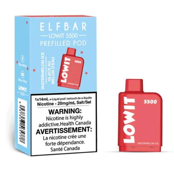 Watermelon Ice - Capsulas Lowit 5500 Puffs - Elfbar